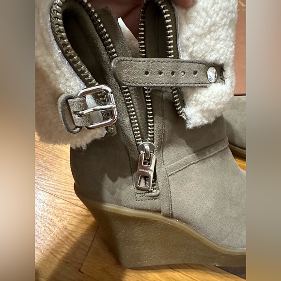 Coach Fur Wedge Boots - Picture 9 of 13
